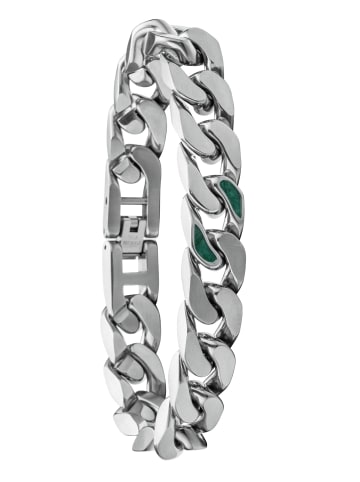 Holzkern Herrenarmband Edelstahl Bodyguards Türkis/Silberfarben