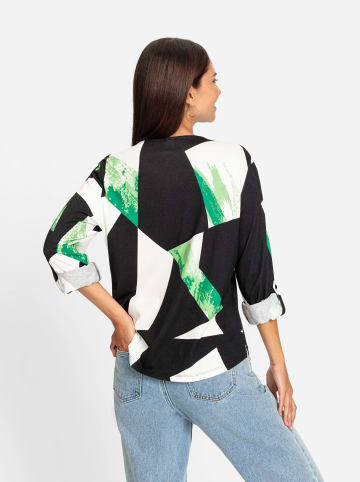 WITT WEIDEN Shirt in schwarz-apfel-gemustert