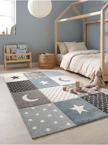 KADIMA DESIGN Kinderteppich Kinder-Motiv Kinderzimmer pflegeleicht Spielzimmer Motiv in Blau