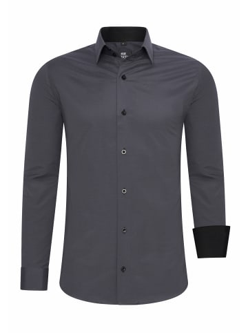 Rusty Neal Business Hemd Slim Fit Premium Cotton-Stretch in Anthrazit