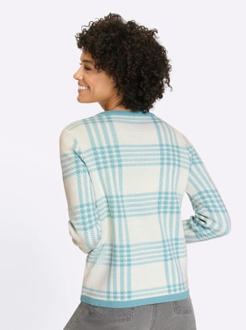Sieh an! Rundhals-Pullover in ozean-ecru-gemustert