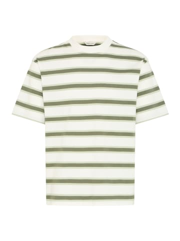 CASUAL FRIDAY Gestreiftes T-Shirt Rundhals Kurzarm Design in Weiß