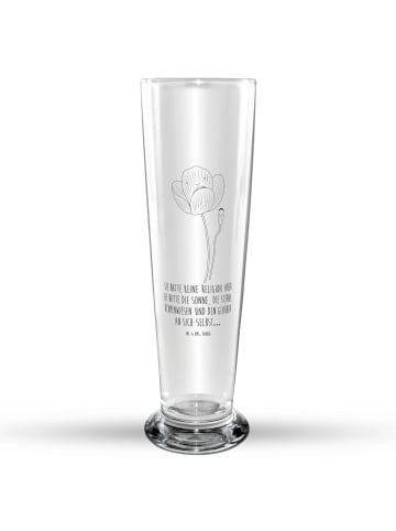 Mr. & Mrs. Panda Bierglas Blume Mohnblume mit Spruch in Transparent