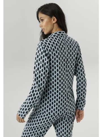 Aniston SELECTED Jerseyblazer in hellblau-marine-wollweiß
