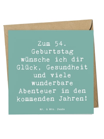 Mr. & Mrs. Panda Einladungskarte Spruch 54. Geburtstag mit Spruch in Meeresbrise