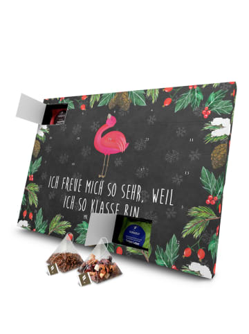 Mr. & Mrs. Panda Advents-Teekalender Flamingo Stolz mit Spruch in Kreidetafel