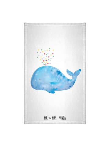 Mr. & Mrs. Panda Handtuch Wal Konfetti ohne Spruch in Weiß