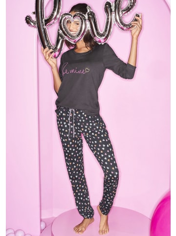Vivance Active Pyjama in anthrazit, anthrazit- gemustert