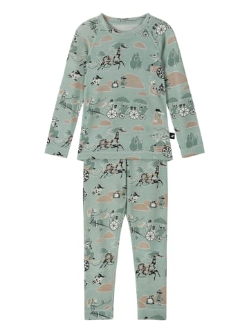 Reima Merinowolle Unterwäsche " Moomin Trivsam " in Airy Green