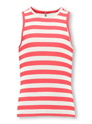 KIDS ONLY KOGKENYA RIB STRIPE TANK TOP in rose of sharon