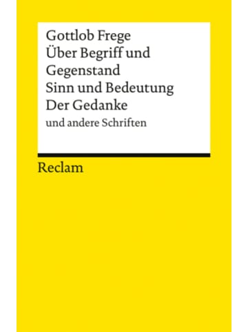 Reclam Verlag Buch - Über Begriff und Gegenstand · Sinn und Bedeutung · De