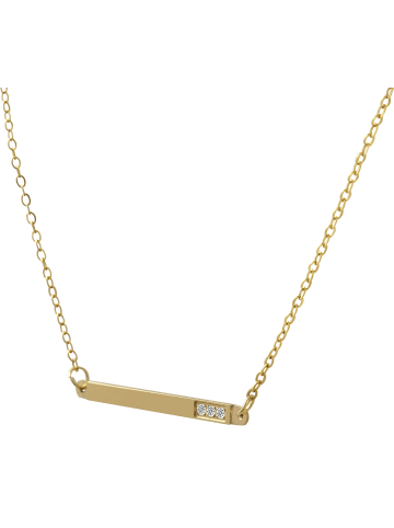 Adeliás Damen Halskette aus Edelstahl mit Strass Steinchen 43 cm in gold