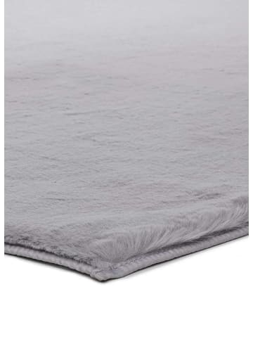 Atticgo Waschbarer Hochflor-Teppich FOX rund in silber