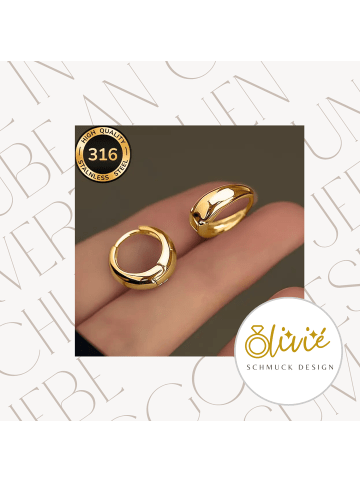 XCOAST Ohrringe Damen, Creolen, 316 Edelstahl, Gold, hypoallergen