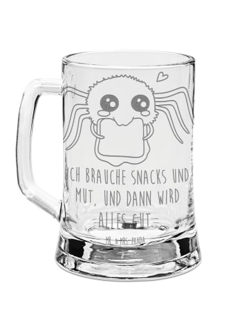 Mr. & Mrs. Panda Gravur Bierkrug Spinne Agathe Sandwich mit Spruch in Transparent