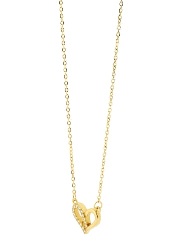 Adeliás Damen Halskette mit Anhänger – Herz aus Edelstahl in gold