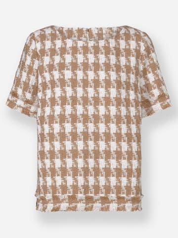 Heine Kurzarm-Bluse in ecru-camel Pepita