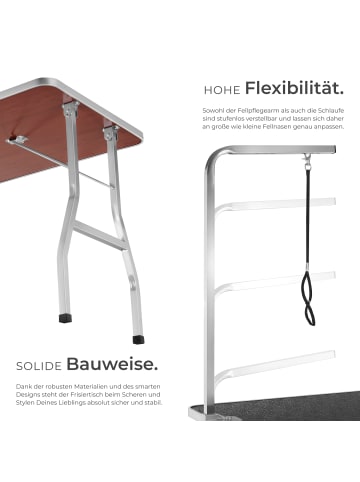 tectake Trimmtisch, Belastbarkeit 60 kg, Pflegetisch, für Hundepflege
