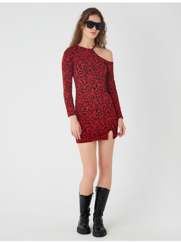 KOTON Kleid in Rot Gemustert