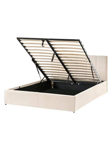 Beliani Doppelbett DREUX in Beige/Schwarz - (W) 151 x (H) 90 x (L) 214 cm