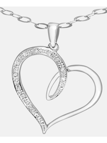Diamant L'éternel Halskette mit Anhänger aus 375 Weißgold mit Diamant Herz-Design