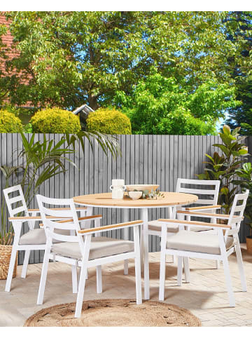 Beliani 4er-Set Esszimmerstuhl CAVOLI in Weiß/Beige/Braun