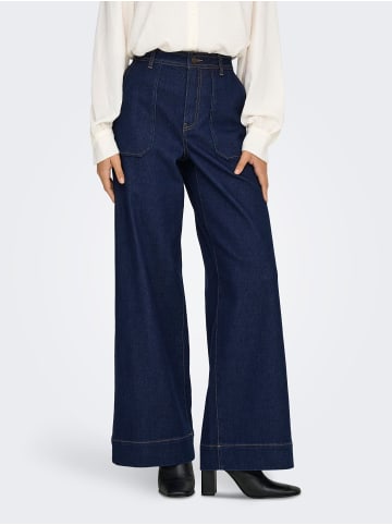 JDY Jeans mit weitem Bein in Dark Blue Denim