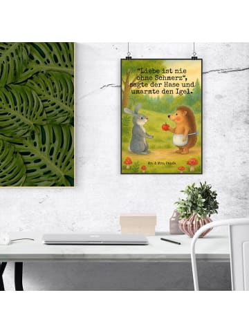 Mr. & Mrs. Panda Poster Hase Igel Design mit Spruch in Weiß