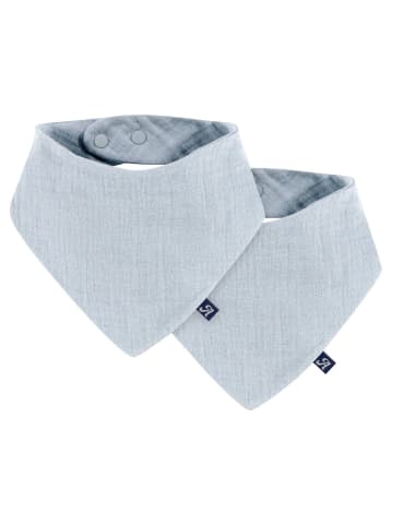 Alvi Halstuch / Bandana Lätzchen Dreieckstuch Mull 2er Pack in blau