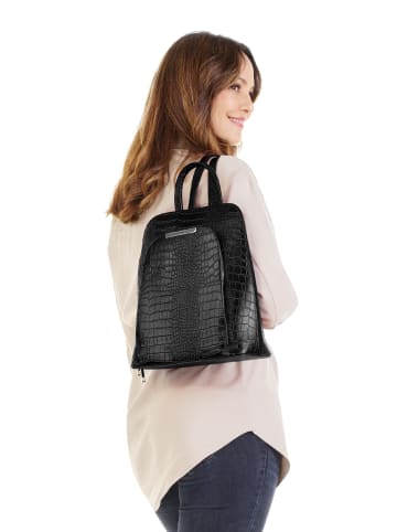 Cluty Rucksack echt Leder in schwarz