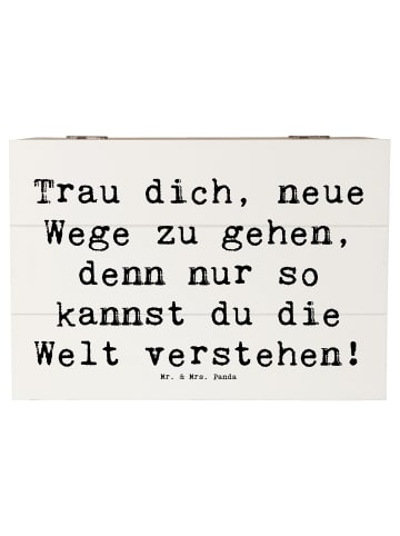Mr. & Mrs. Panda Holzkiste Spruch Unbekannte Orte erkunden mit S... in Weiß