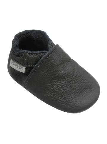 Bemesu Baby-Leder-Laufschuhe, komfortabel mit rutschfester Sohle - Grau