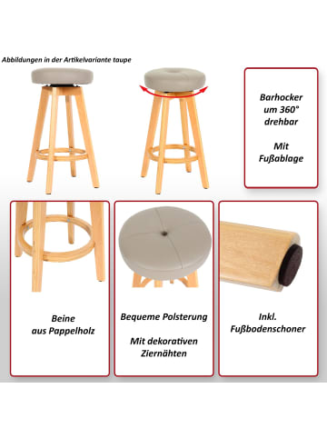 MCW Barhocker Boras, Bordeaux, helle Beine