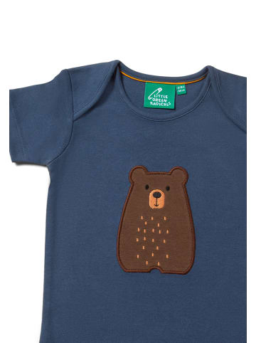 Little Green Radicals Applique Bio-Kurzarm-T-Shirt in Navy