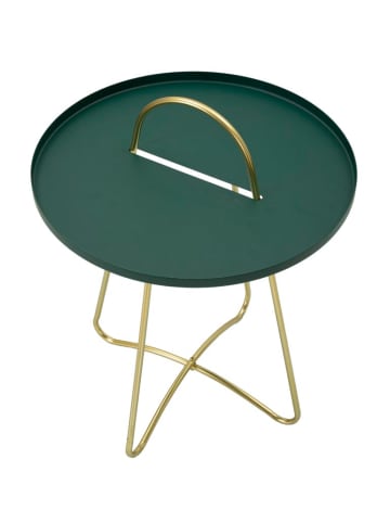 Mauro Ferretti Tisch aus gold-grünem Metall, Ø 45 x 59 cm