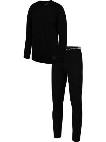 Normani Outdoor Sports Kinder Merino Thermo Unterwäsche in Schwarz