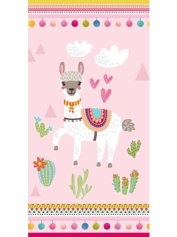 Good Morning Velours-Frottier Strandtuch in rosa-bunt