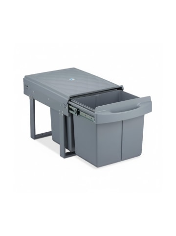 relaxdays Mülltrennsystem Grau Deluxe 2x15L