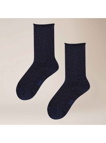 Kunert Socken Sparkling Citynight edler Glanz in Night-Blue