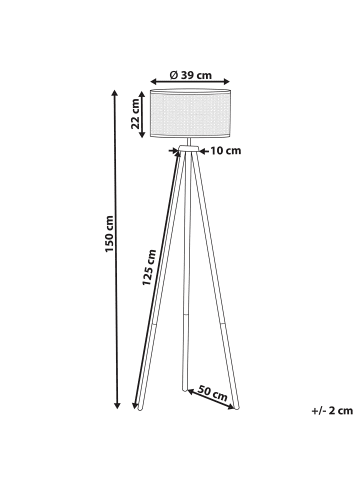Beliani Stehleuchte PENTON in Naturfarben - (W) 50 x (H) 150 x (L) 50 cm