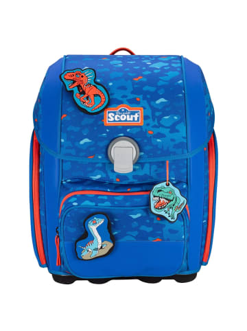 Scout Genius Exklusiv Superflash - Schulranzen Set 4tlg. (Blue Dino) in Blue Dino