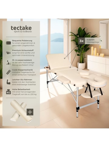 tectake 3-Zonen-Massagetisch-Set, Maße: 210 x 95 x 89 cm, Polsterung 5 cm