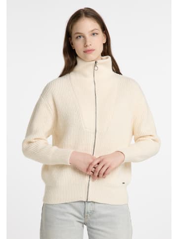 DreiMaster Damen Strickjacke Mit Reißverschluss in Wollweiss