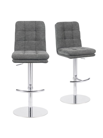 DUBI Möbel 2er-Set: Barhocker Juno in Grau - (B)45 x (H)98 x  (T)57 cm