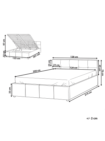 Beliani 2-tlg Doppelbett LAURESSES in Beige