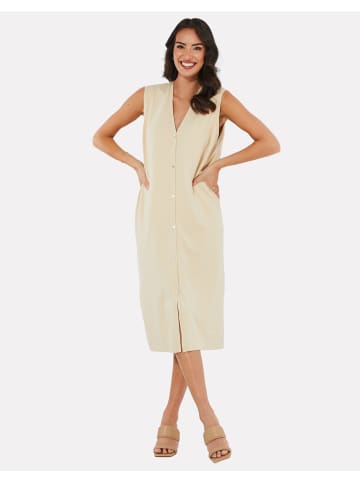Threadbare Sommerkleid THB Melman Button Down Dress in Stone