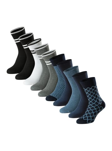 Schiesser Socken Bluebird in Dunkelblau / grau / weiß