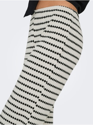 ONLY STRIPE WIDE LEG PANT JRS in Cloud Dancer/Black