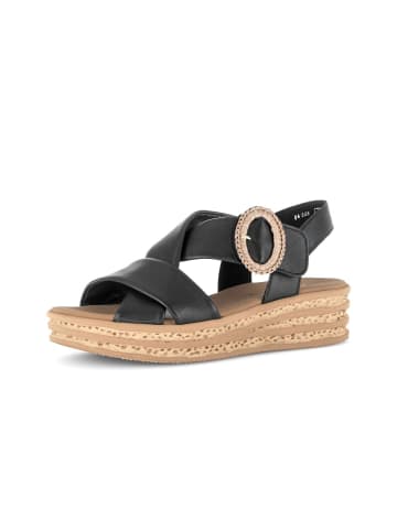Gabor Plateau Sandalen in schwarz