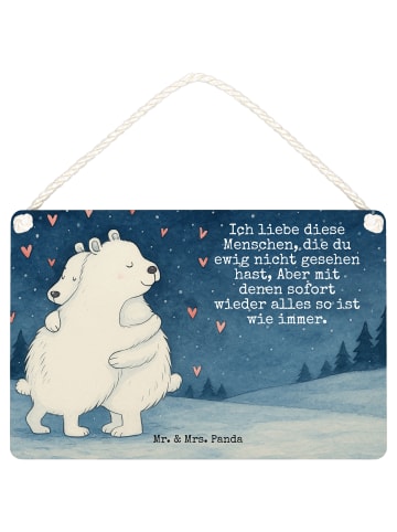 Mr. & Mrs. Panda hängeschild Eisbär Umarmen Design mit Spruch in Weiß
